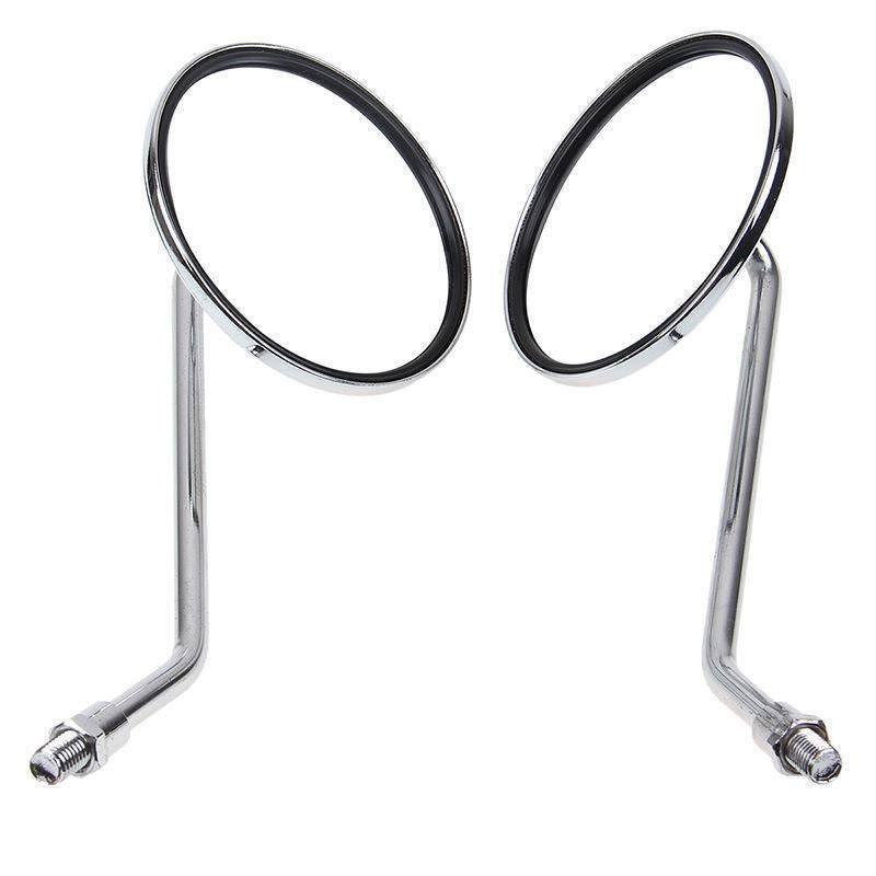 8mm Chrome Round Motorcycle Side Rear View Mirrors - TDRMOTO