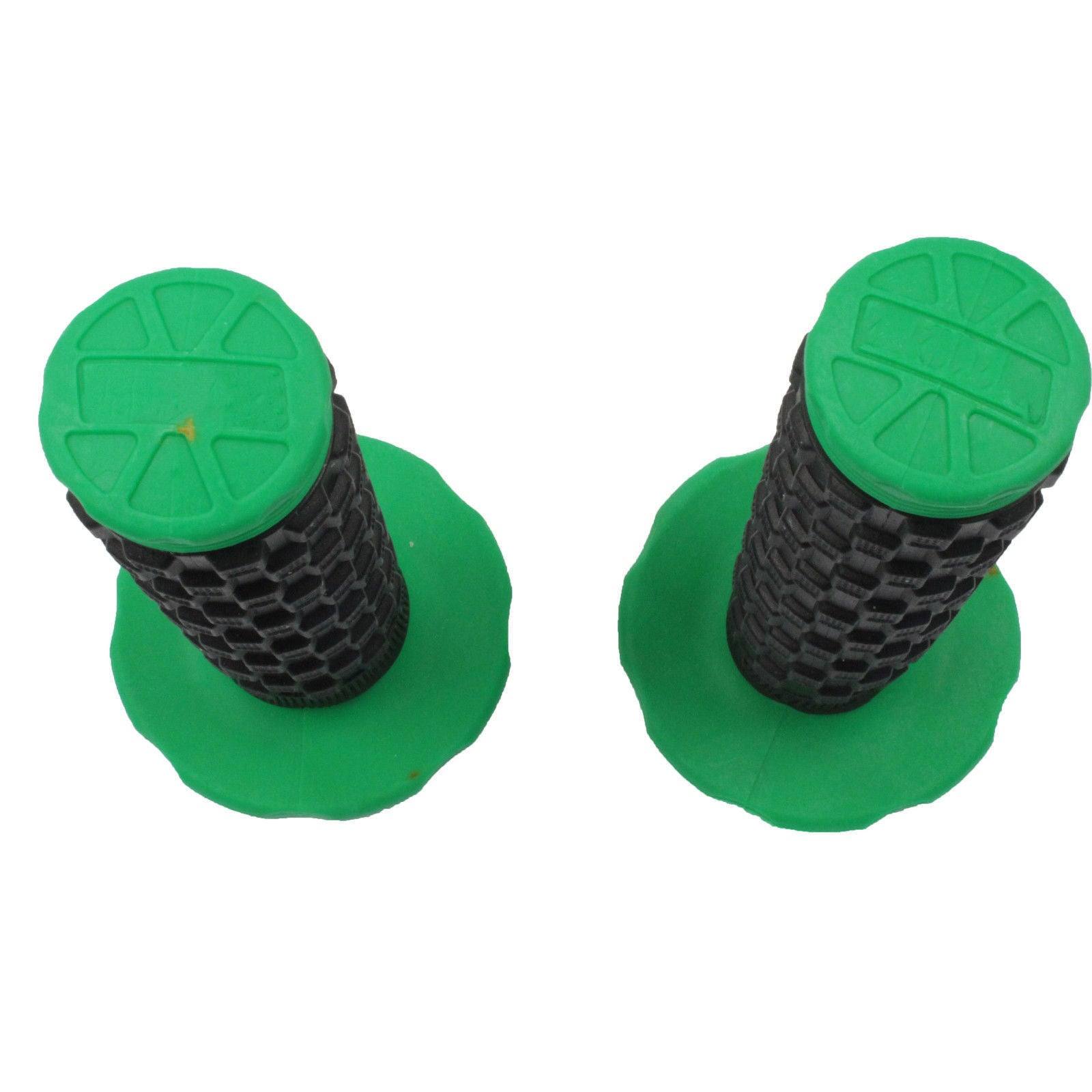 Green Black Motorcycle Grips 7/8" 22mm Handle Bar Pro Pit Dirt Bike Hand Grip - TDRMOTO