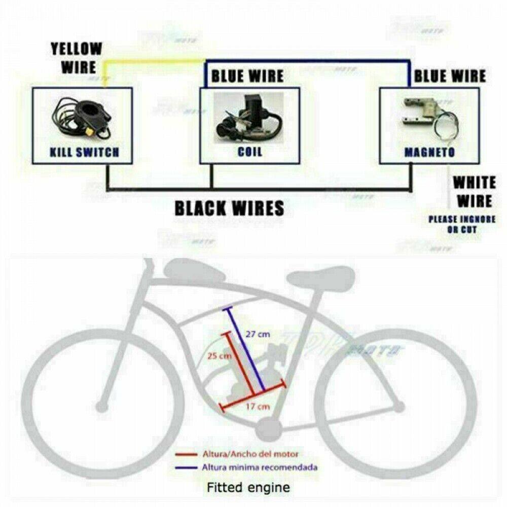 100cc Petrol Gas Motor Engine Kit for Motorised Bicycle Push Bike