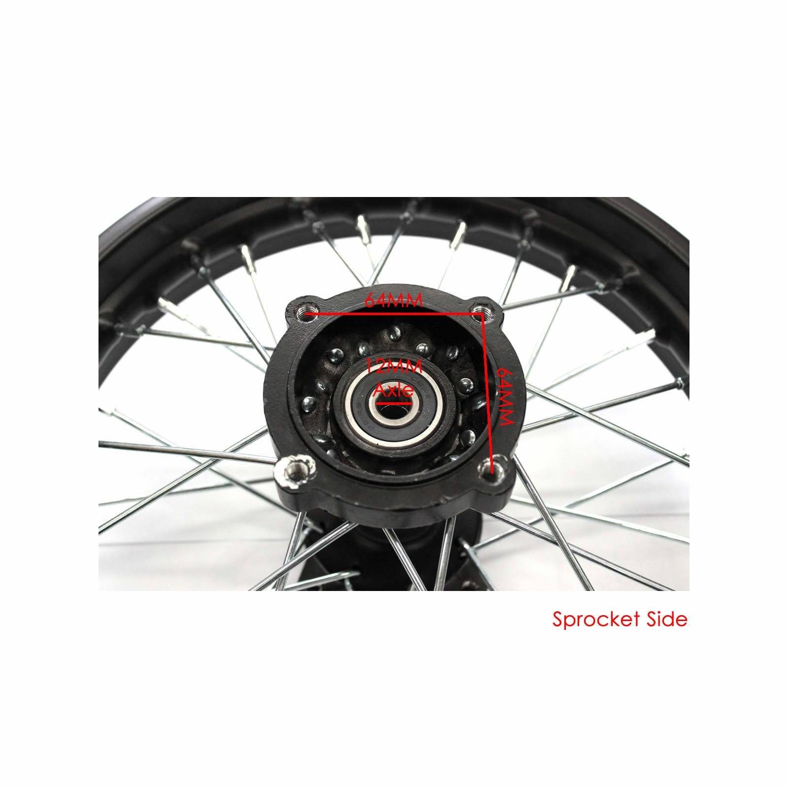 1.85-12 12mm Axle Rim 80/100-12 Tyre 70cc 110cc 125cc Dirt Pit Pro Trail MX Bike - TDRMOTO