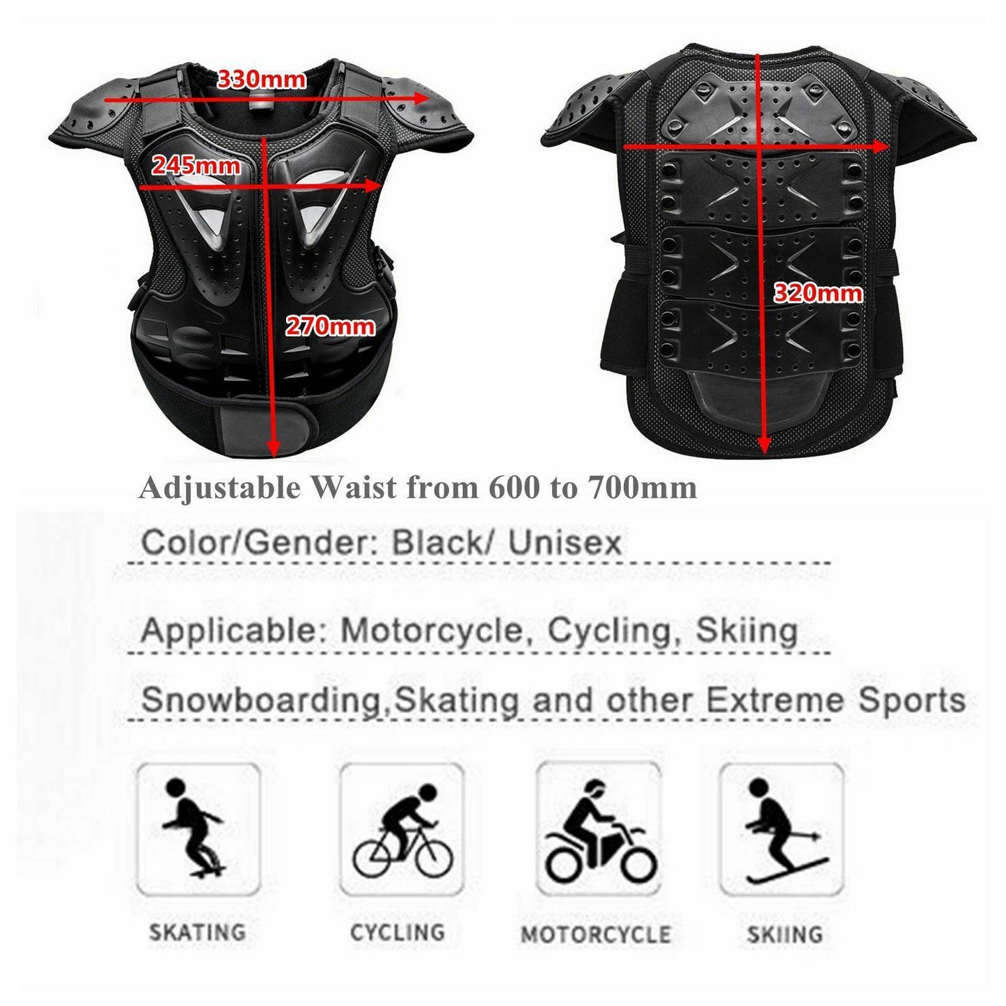 Small Kid Motocross Sport Chest Protector Vest Motorcycle Racing Body Safety Armor - TDRMOTO