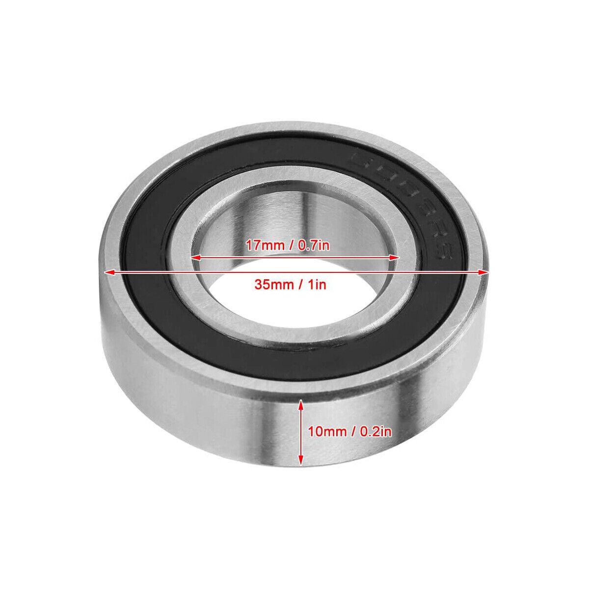 6003RS 35mm x 17mm X 10mm New Bearing Steel Metal Deep Groove Ball Bearings Sealed - TDRMOTO