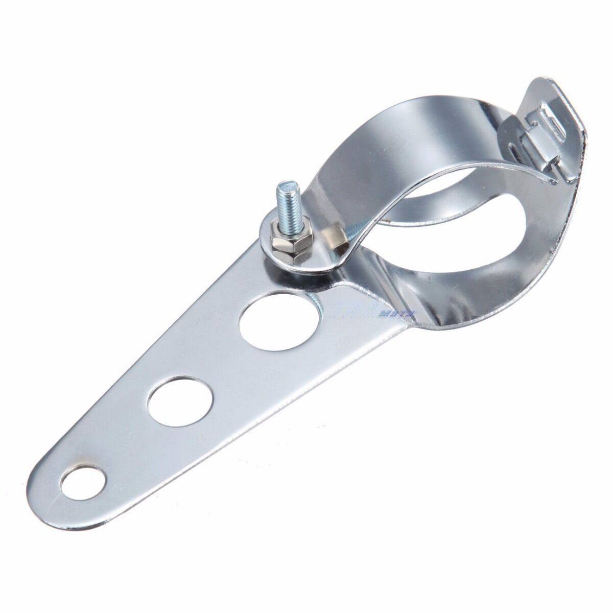 Chrome Headlight Mount Bracket For Motorcycles Fork Ear Bobber Racer 37mm-45mm - TDRMOTO