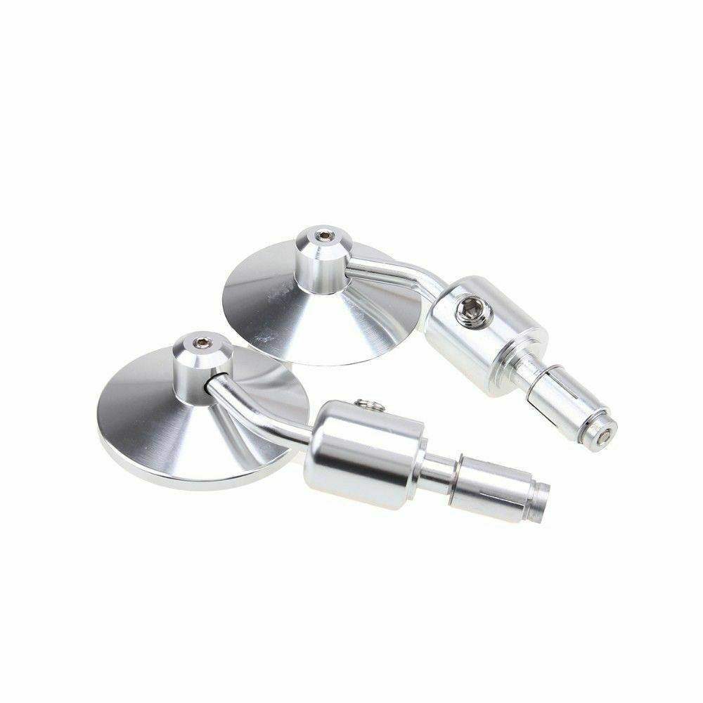 Silver CNC 7/8" Handle Bar End Rear-view Mirror Universal Fit - TDRMOTO