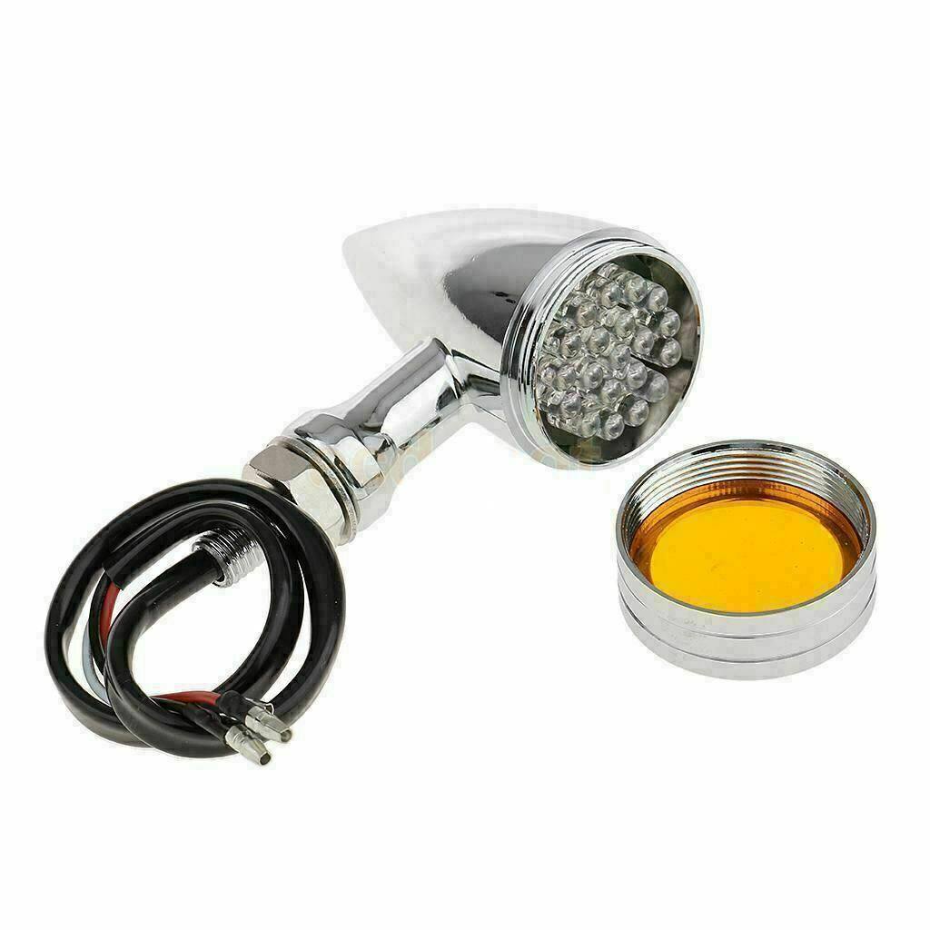 Chrome Metal 20Led Bullet Turn Signal Indicator Harley Sportster Softail Bobber - TDRMOTO