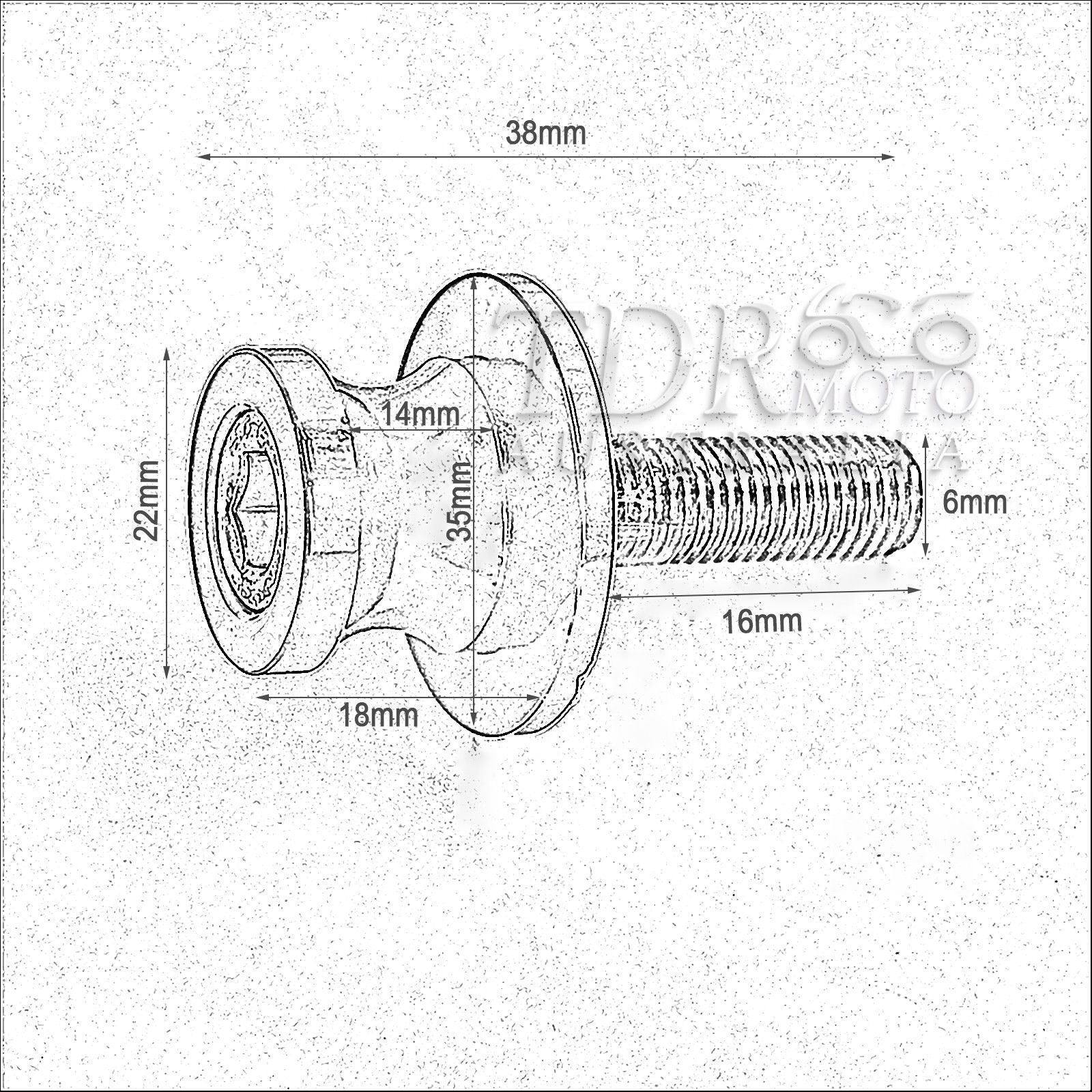 6mm Swing Arm Spool Swingarm Sliders Stand Screws For Yamaha R25 14-15 R3 2015 - TDRMOTO