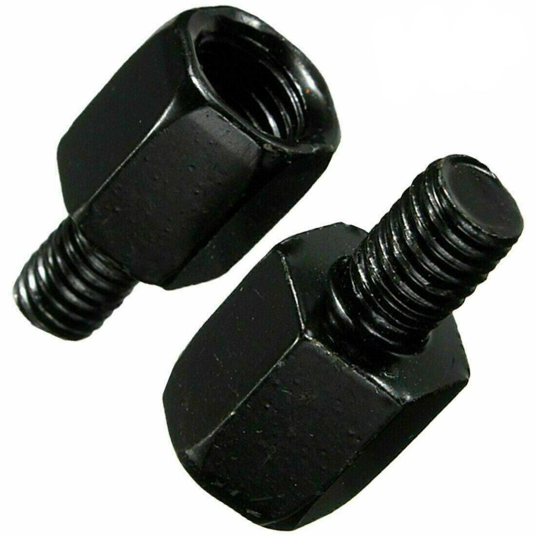 2 pieces Black Mirror Adapter Convert Right 10mm to Right 8mm - Thread Reducer Converter - TDRMOTO