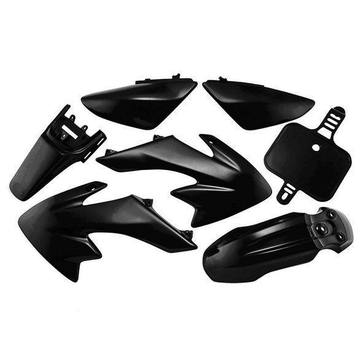 Black Pit Bike PLASTICS Honda CRF50 Style - 110cc 120cc 125cc Pitbike Fairing - TDRMOTO