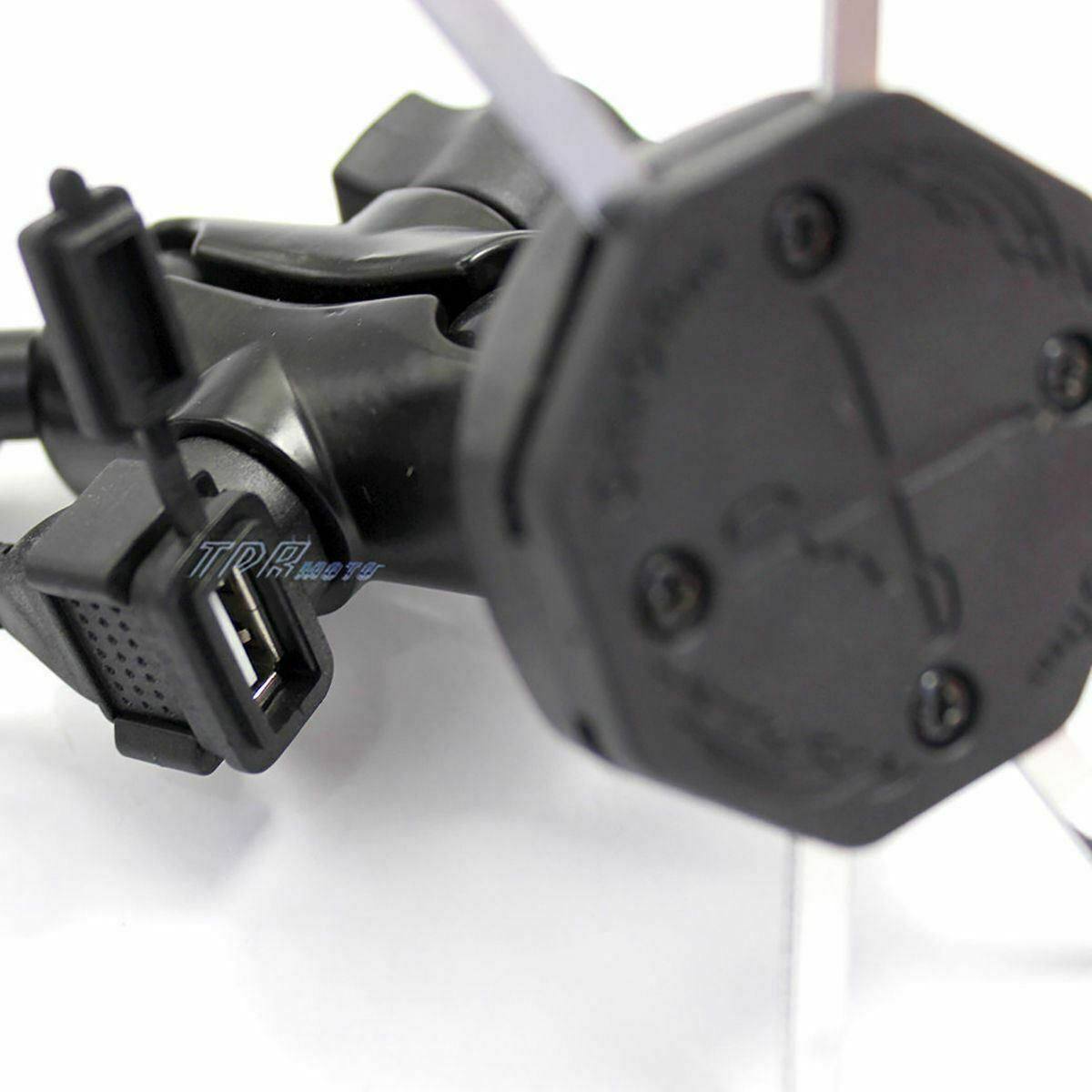 Adjustable Cell Phone GPS Holder Motorcycle Handlebar Mount 5V 1.5A USB Charger - TDRMOTO