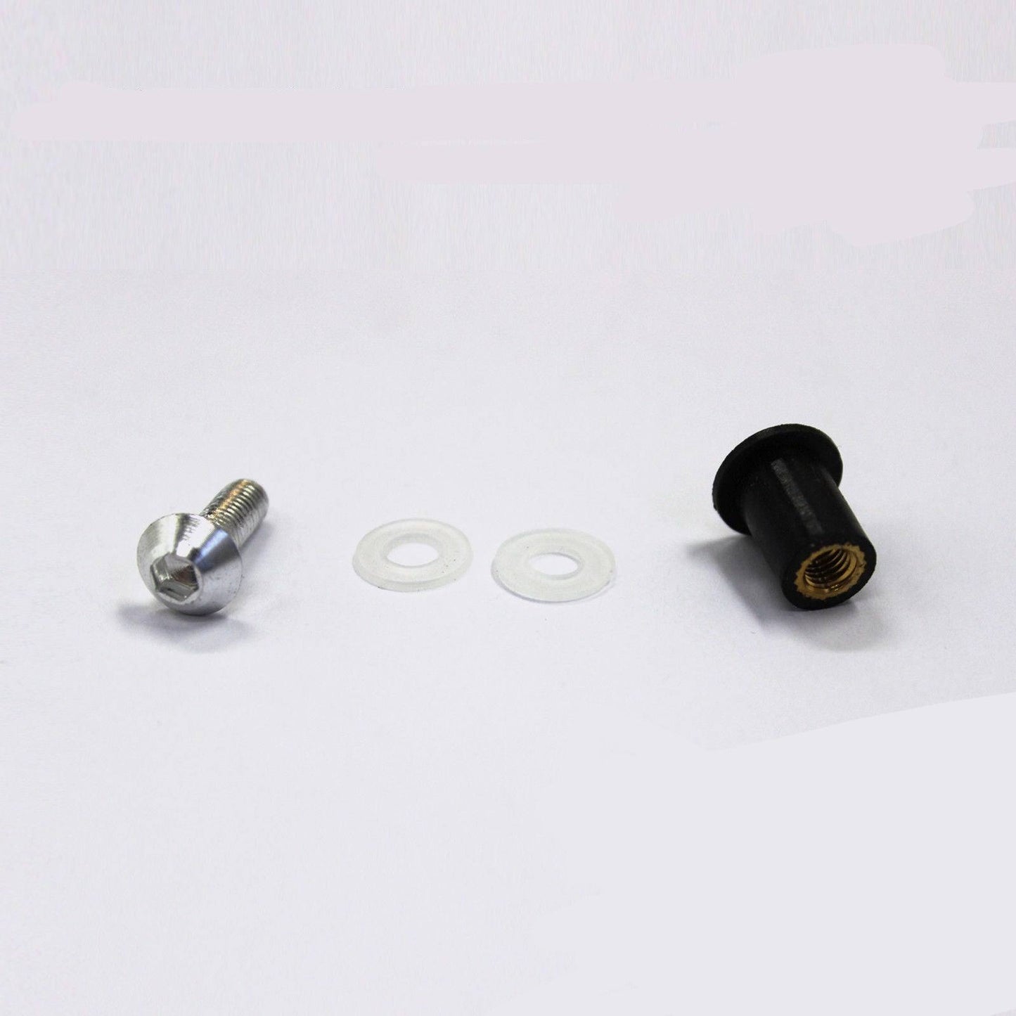 10pcs 5mm Motorcycle Windscreen Windshield Bolts Screw Kit Nuts Washers Silver - TDRMOTO