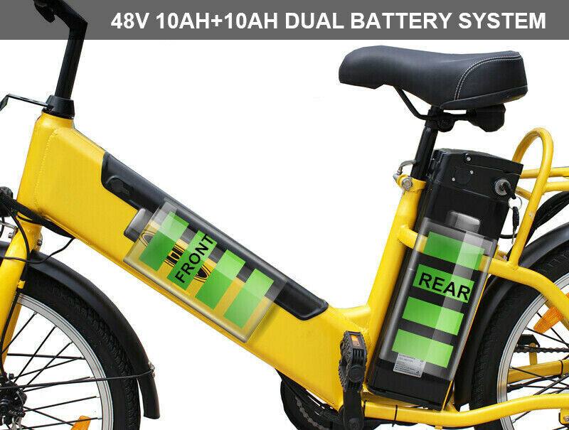 TDR Yellow Cargo Electric Bike 22" 48V 250W Dual Battery Long Range - TDRMOTO