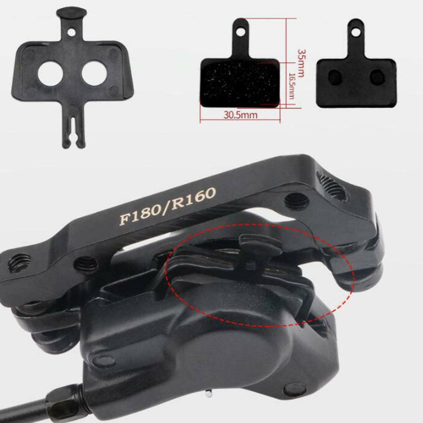 1600mm Bicycle Rear Hydraulic Brake Calliper Front Left Lever - TDRMOTO