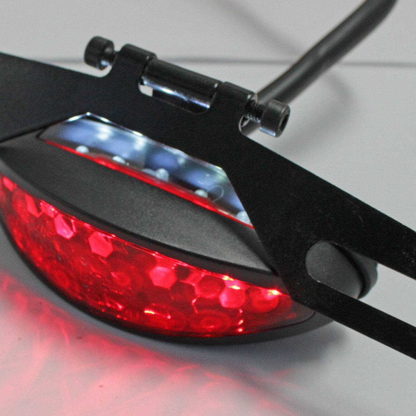 19 LED Motorcycle Bike Tail Light License Plate Rear Red White Universal Smoke - TDRMOTO