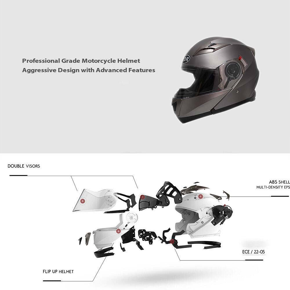 TDR Grey Motorcycle Helmet Adult ECE 22.05 - TDRMOTO