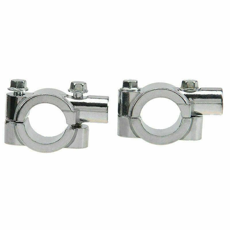 Universal Motorbike Motorcycle Chrome Mirror mounts For 22mm Bars 8mm Threads - TDRMOTO