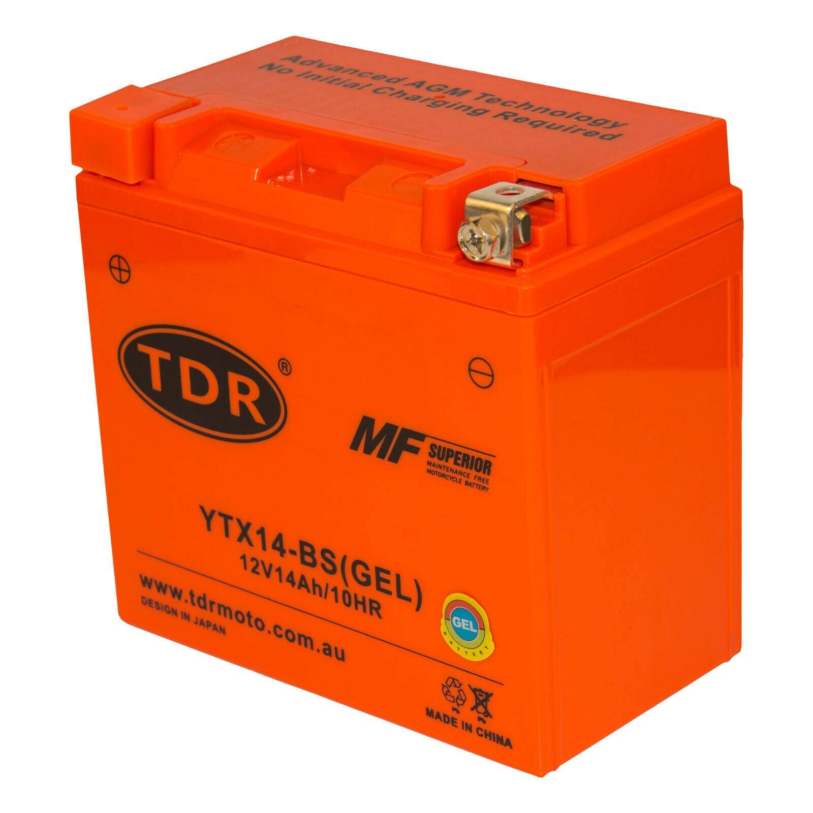 YTX14-BS Motorcycle Motocross 12v 14AH 200CCA GEL Sealed AGM Battery Motorcycle - TDRMOTO
