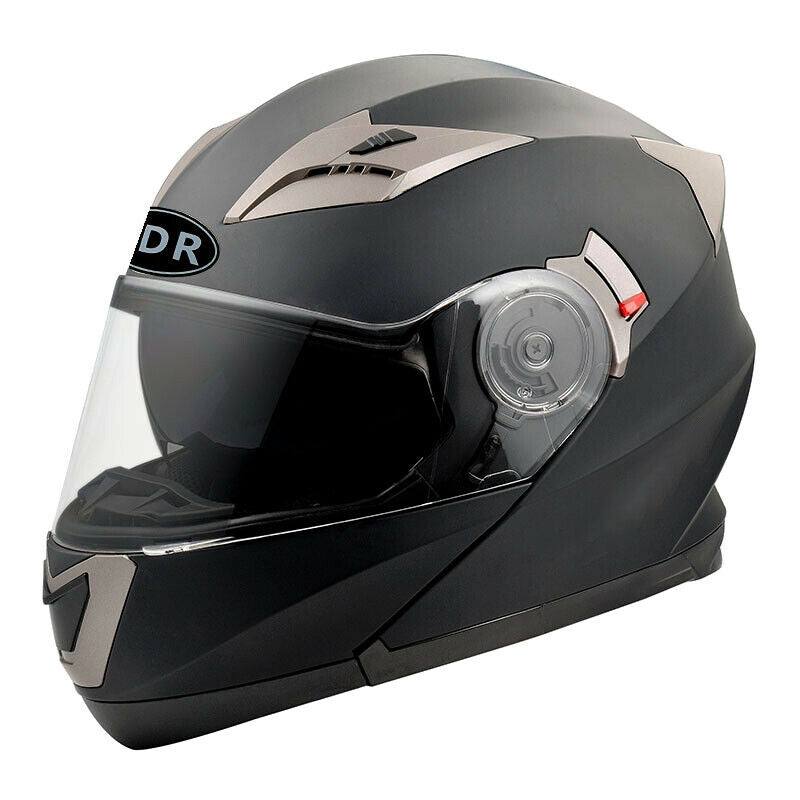 TDR Matt Black Motorcycle Helmet Adult ECE 22.05 - TDRMOTO