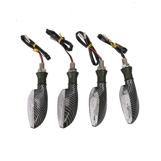 4X 12V Carbon Universal Motorcycle Bike LED Bulb Blinkers Turn Signal Indicator - TDRMOTO