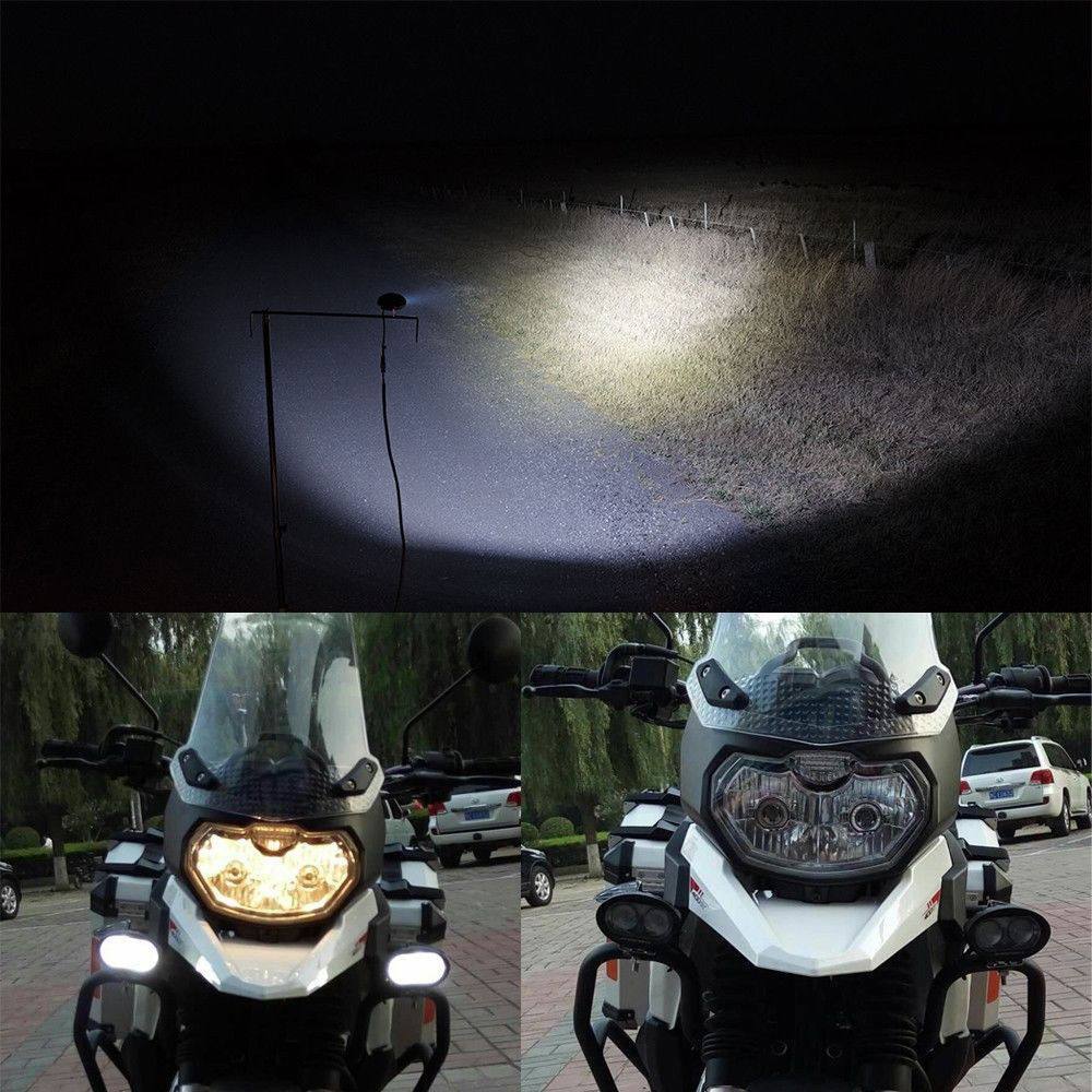 Pair - Motorcycle LED Driving Spotlight Spot Fog Head Light Lamps Bright White - TDRMOTO