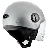TDR Gloss Grey Open Face Motorcycle Helmet for Adult - TDRMOTO