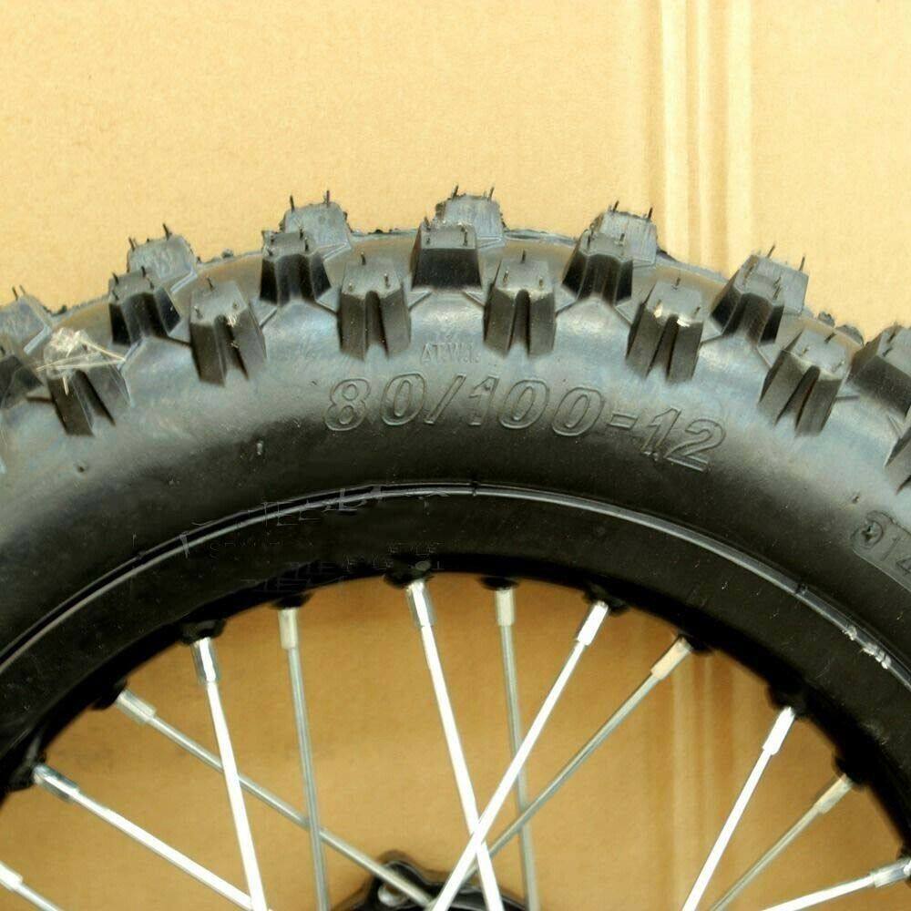 12 Inch 15mm Axle Complete Rear Wheel for 110cc 125cc 140cc Dirt Trail Pit Bikes - TDRMOTO