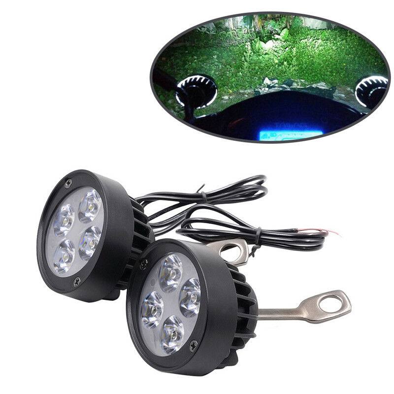 2x 4 LED Motorcycle Mirror Mount LED Driving Headlight Fog Spot Light Spotlight - TDRMOTO