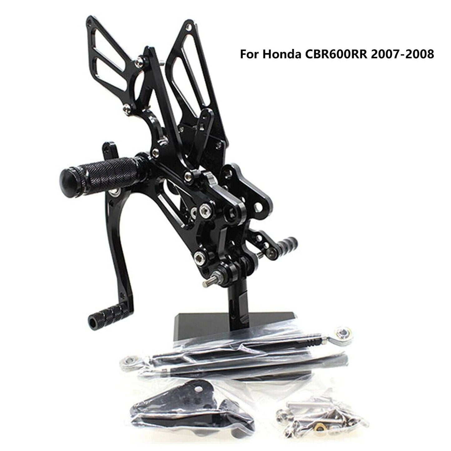 Black Rearset Foot pegs Rear set For Honda CBR 600 RR 2007-2008 07 08 - TDRMOTO