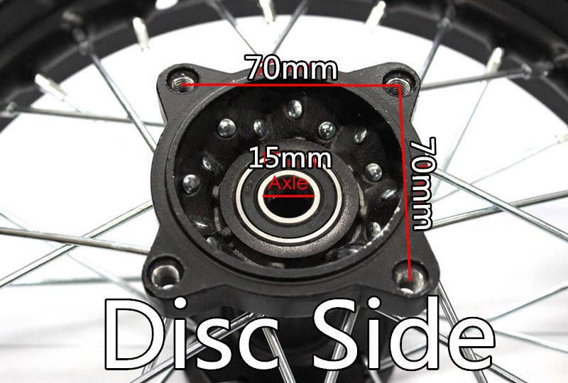 50cc/125cc 12 inch Rear rim Chinese Dirt bike pit bike 1.85 X 12 Rim 80/100-12 - TDRMOTO