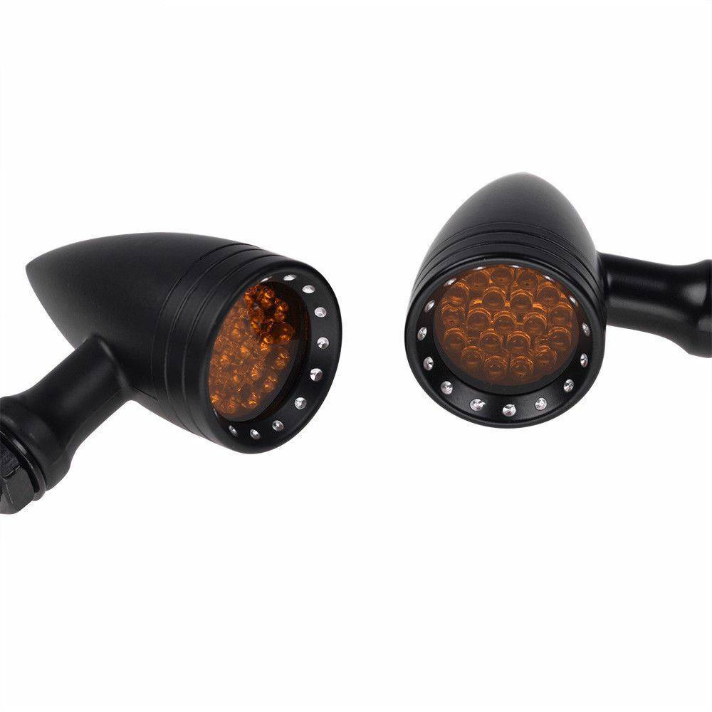 Quality Black Aluminium Bullet LED Motorbike Indicators Turn Signals Universal - TDRMOTO