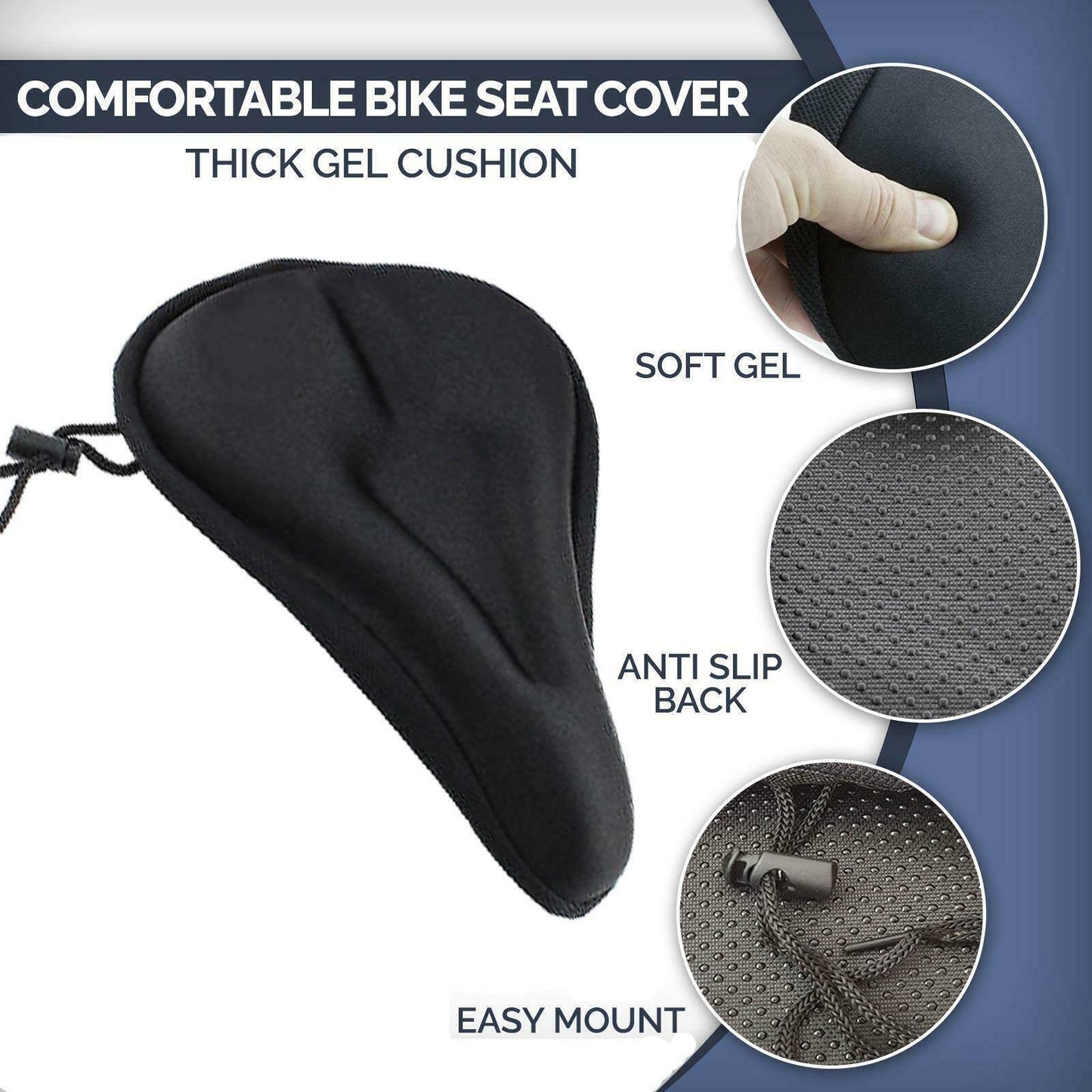 Bicycle Seat Cover Silicone Thick Comfort Gel Cycling Saddle Cushion Pad - TDRMOTO