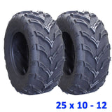 2pcs 25x10-12 Tyres Tires 12 Inch For ATV Quad Buggy Off Road Farm Bike 6 Ply - TDRMOTO