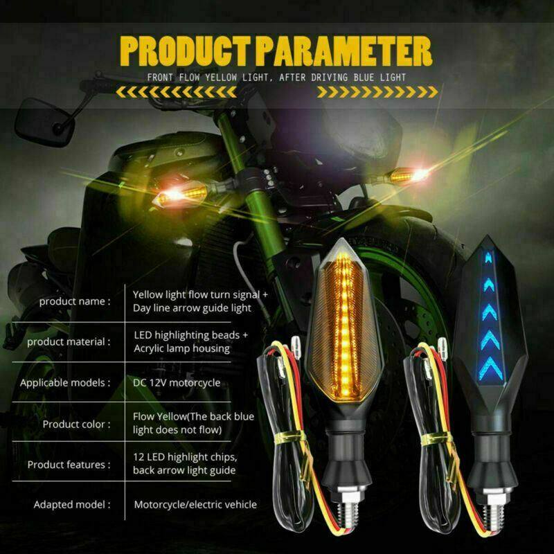 4 x Amber Blue LED Indicators Blinkers Yamaha Honda Suzuki Hyosung - TDRMOTO