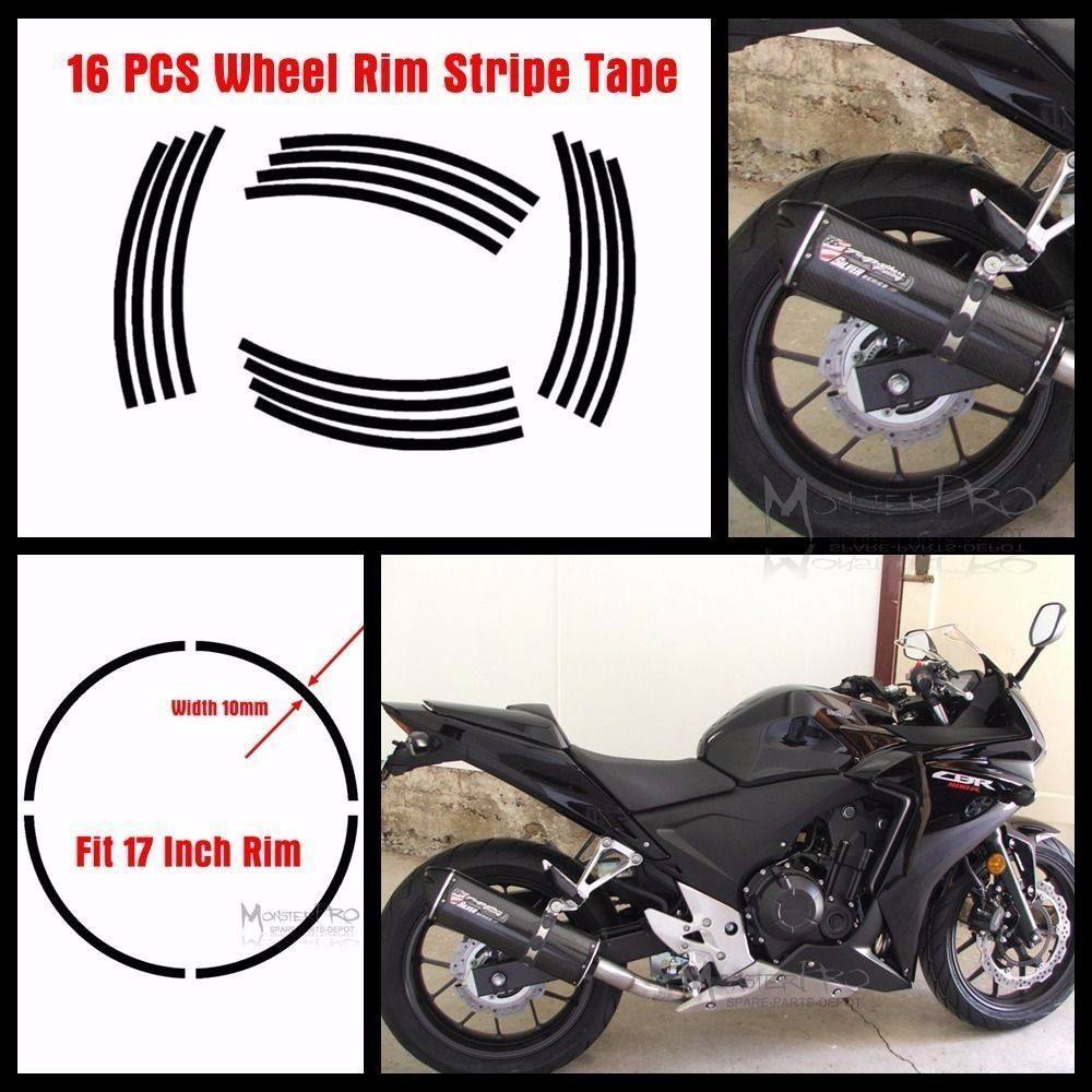 Motorcycle 17" Wheel Rim Stripe Tape Kawasaki Ninja 250R 300 500 - TDRMOTO