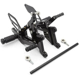 Adjustable Rearset Foot Rest Peg Rear Set Black For 2003 2004 2005 YAMAHA YZF R6 - TDRMOTO