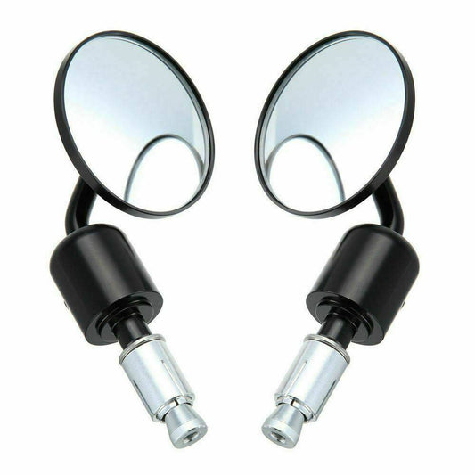 Black CNC 7/8" Handle Bar End Rear-view Mirror Universal Fit - TDRMOTO