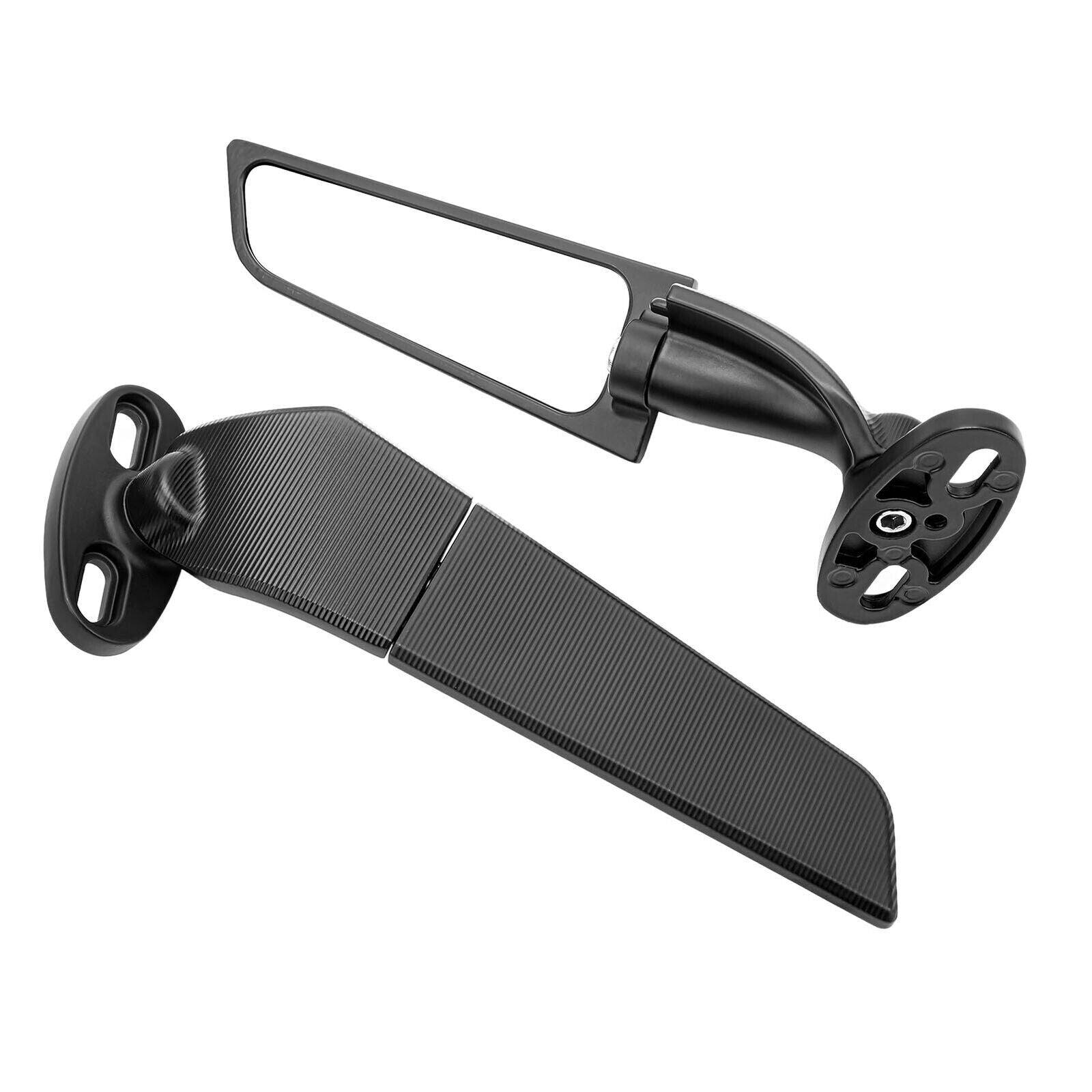 2Pcs Unviersal Motorcycle Rearview Mirrors Adjustable Wind Swivel Wing Mirror - TDRMOTO