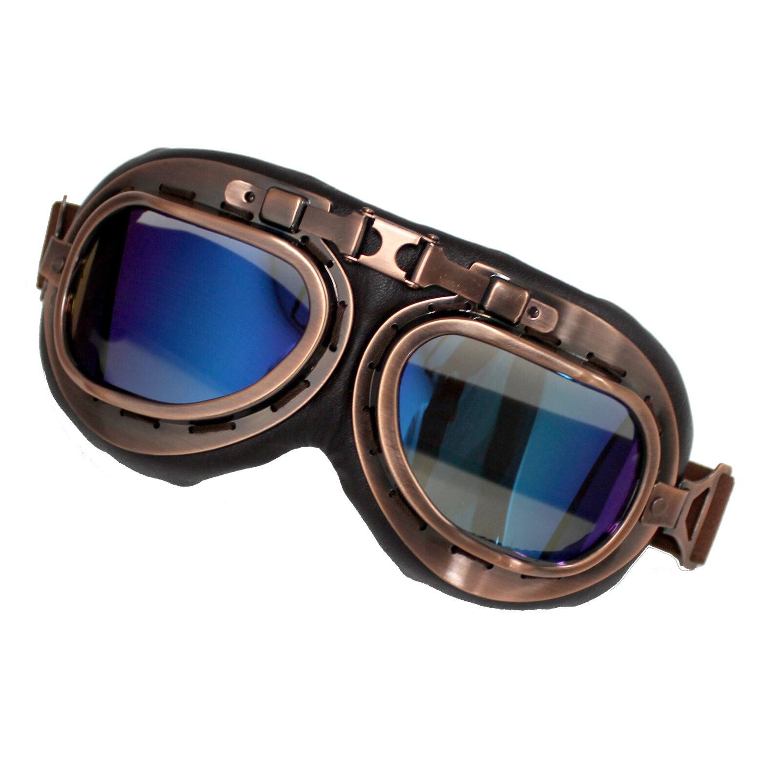 Motorcycle Vintage Style With Glasses Goggles Retro Harley Helmets For Men Women - TDRMOTO