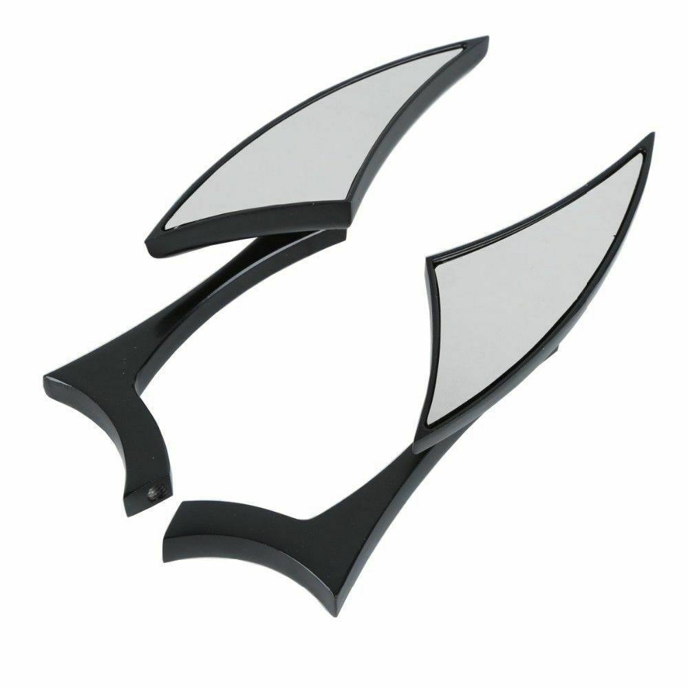 Black Spear Motorcycle Rear View Side Mirrors 8mm 10mm Universal Fit - TDRMOTO