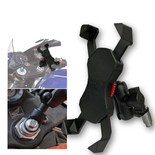 Motorcycle Fork Stem Mount Base Cylindrical Bore Wall Phone Mobile GPS Holder - TDRMOTO