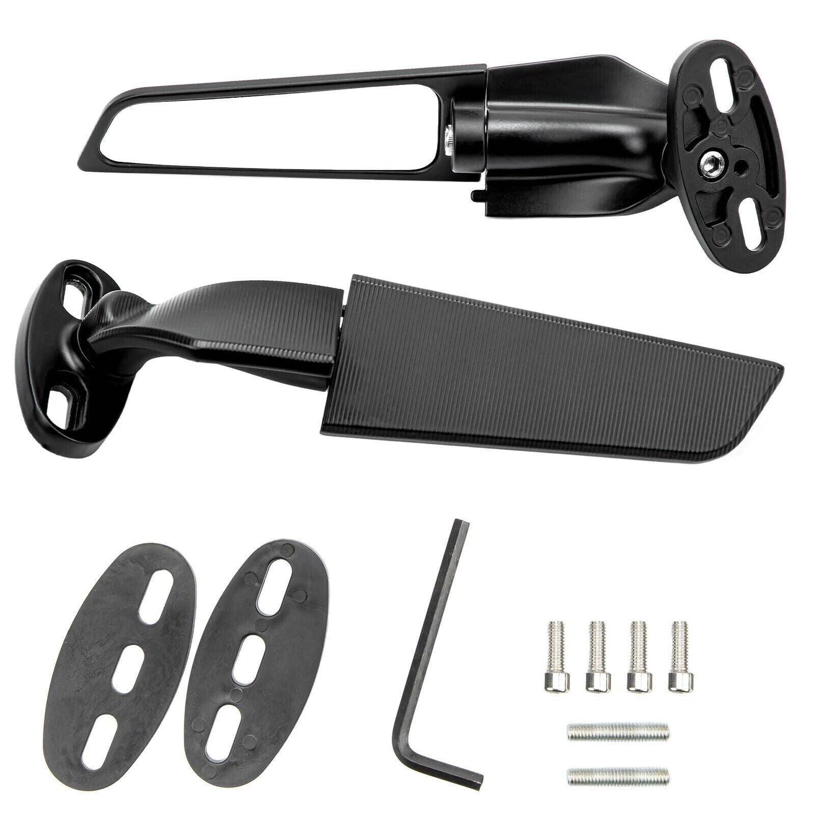 2Pcs Unviersal Motorcycle Rearview Mirrors Adjustable Wind Swivel Wing Mirror - TDRMOTO