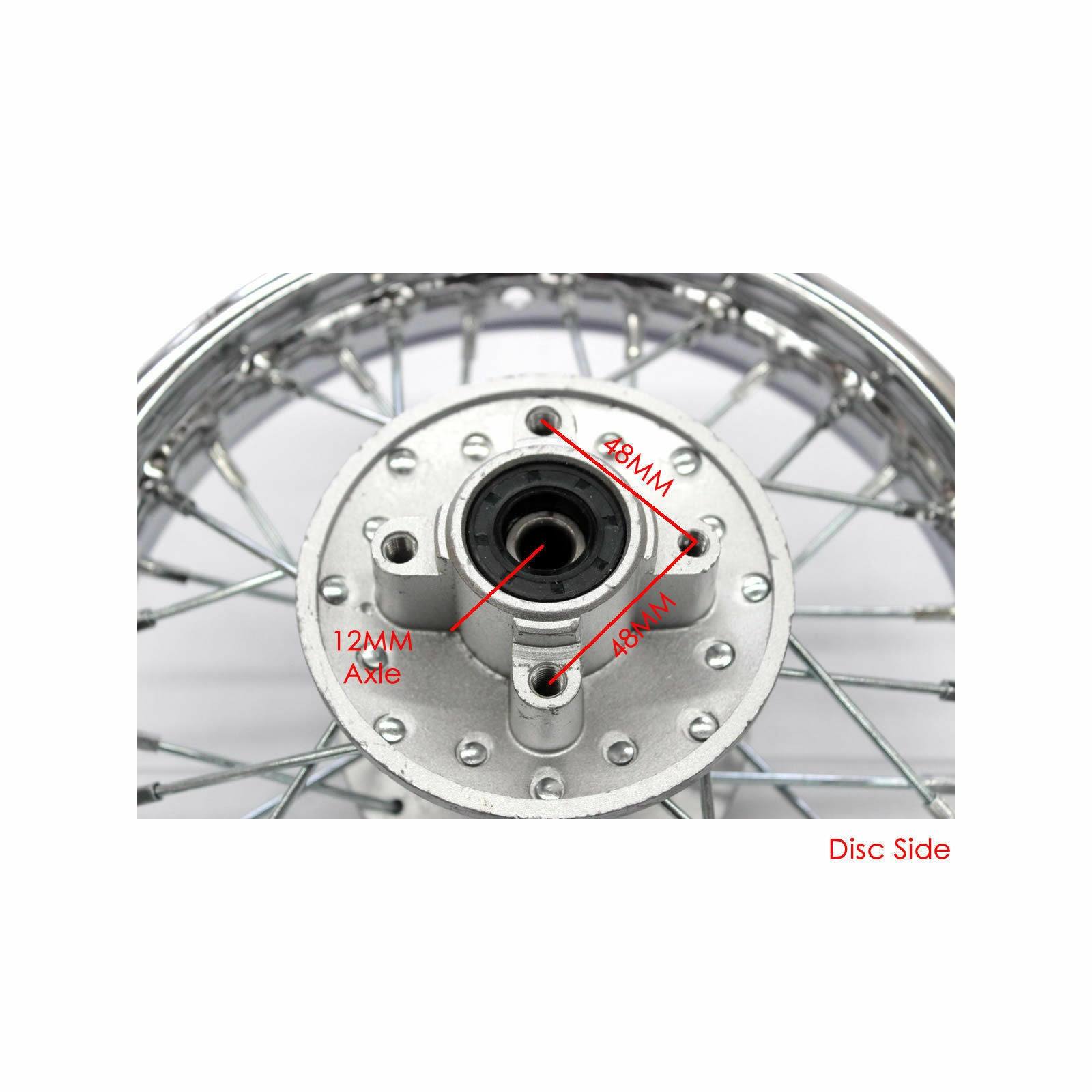 10" 1.4-10 12mm Axle Rear Steel Wheel Rim ATV Quad Pit Dirt Trail Bike - TDRMOTO