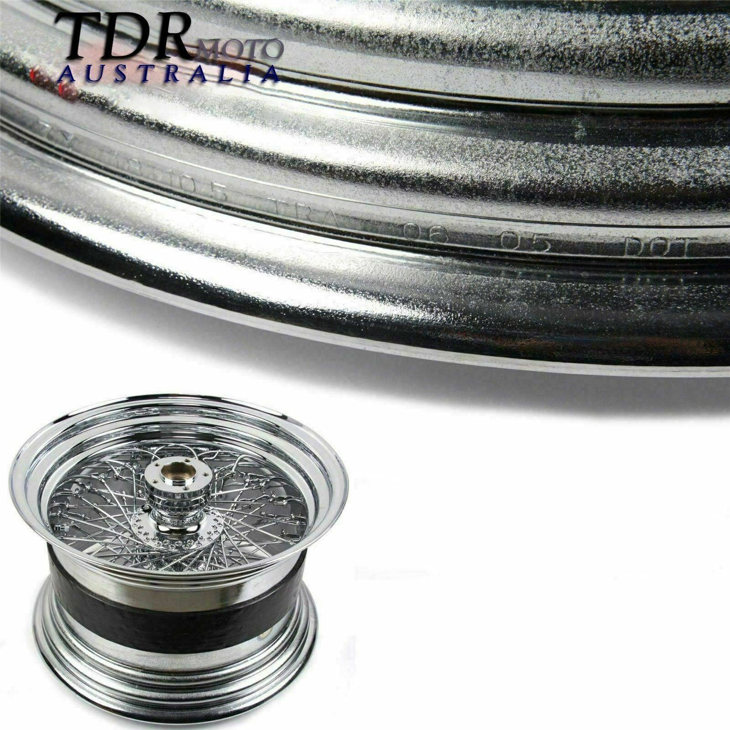 18" x 10.5" CUSTOM Project Chrome Rear Wheel Rim For Harley Davidson Motorcycle - TDRMOTO
