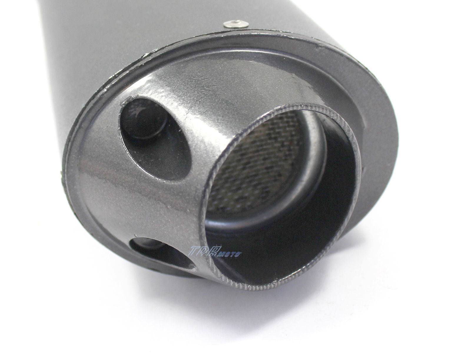 thumbnail image 2 of 38mm Exhaust Muffler For 125cc 150cc 250cc Dirt Bike Quad – Pit Bike, Thumpstar, Taotao, SSR – Titanium Color 2 of 5