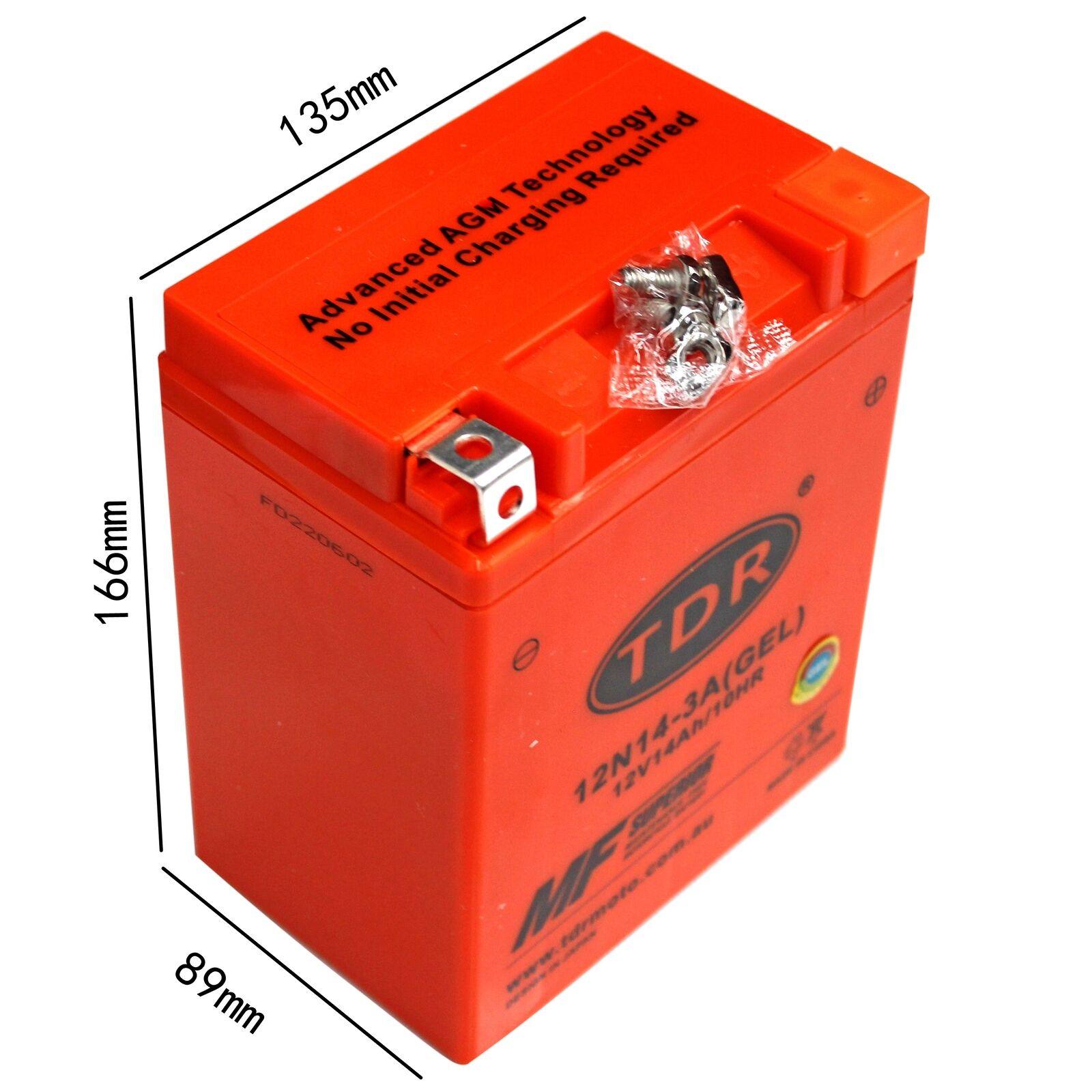 12N14-3A 12V 14Ah Gel Battery For Motorcycle Quad ATV Dirt Pit Bike YB14L-A2 YTX14AHL-BS - TDRMOTO