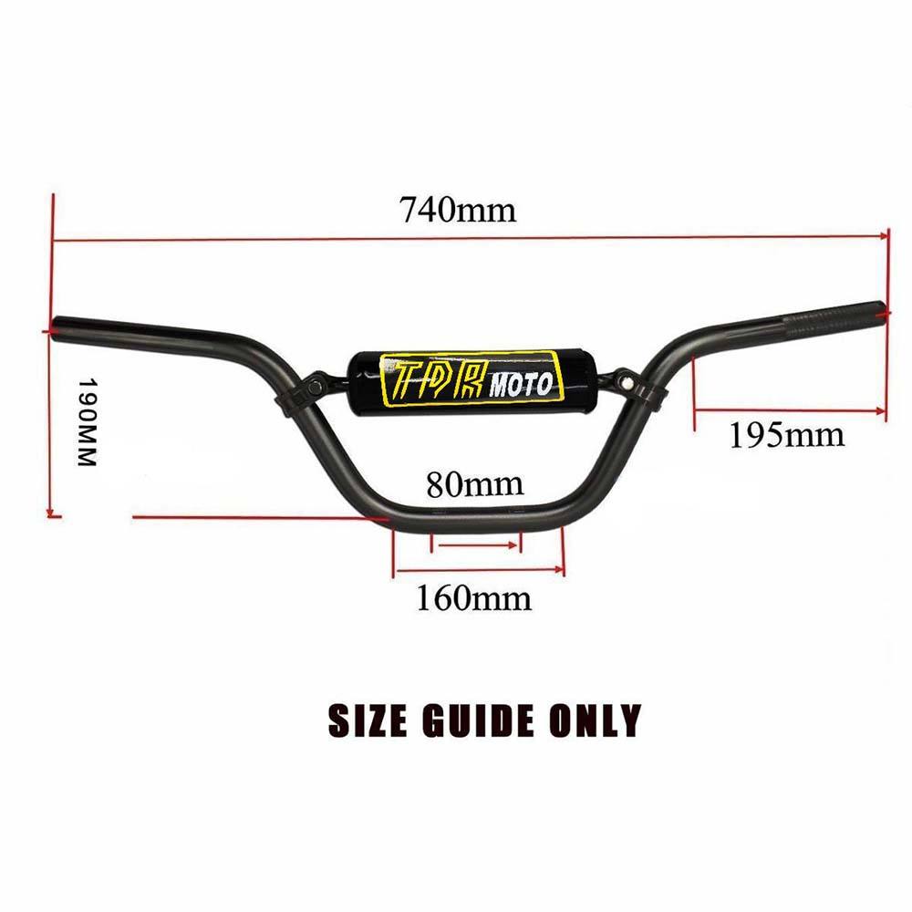 22mm 7/8" Universal Fit Black Handlebar For Dirt Bike ATV Quad - TDRMOTO