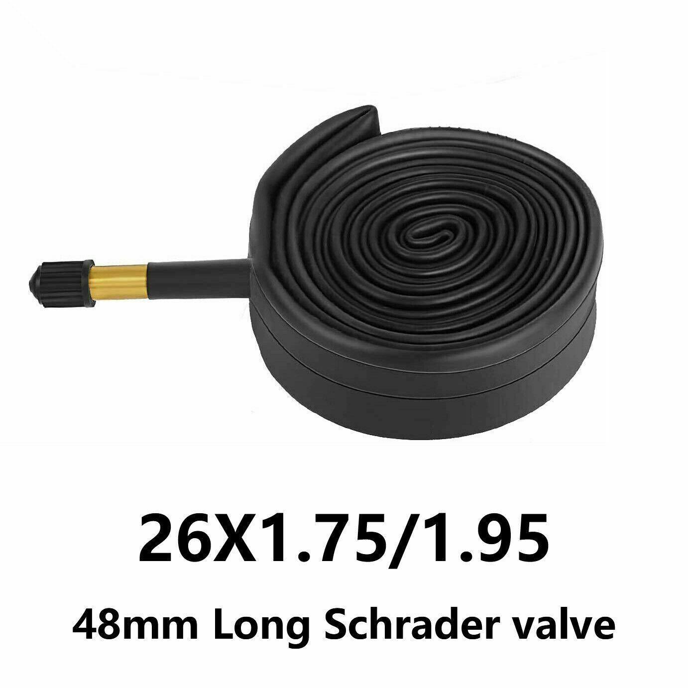 26" Schrader 48MM Long Valve Inner Cycle Bicycle Bike Tubes 26x1.75/1.95 48mm - TDRMOTO