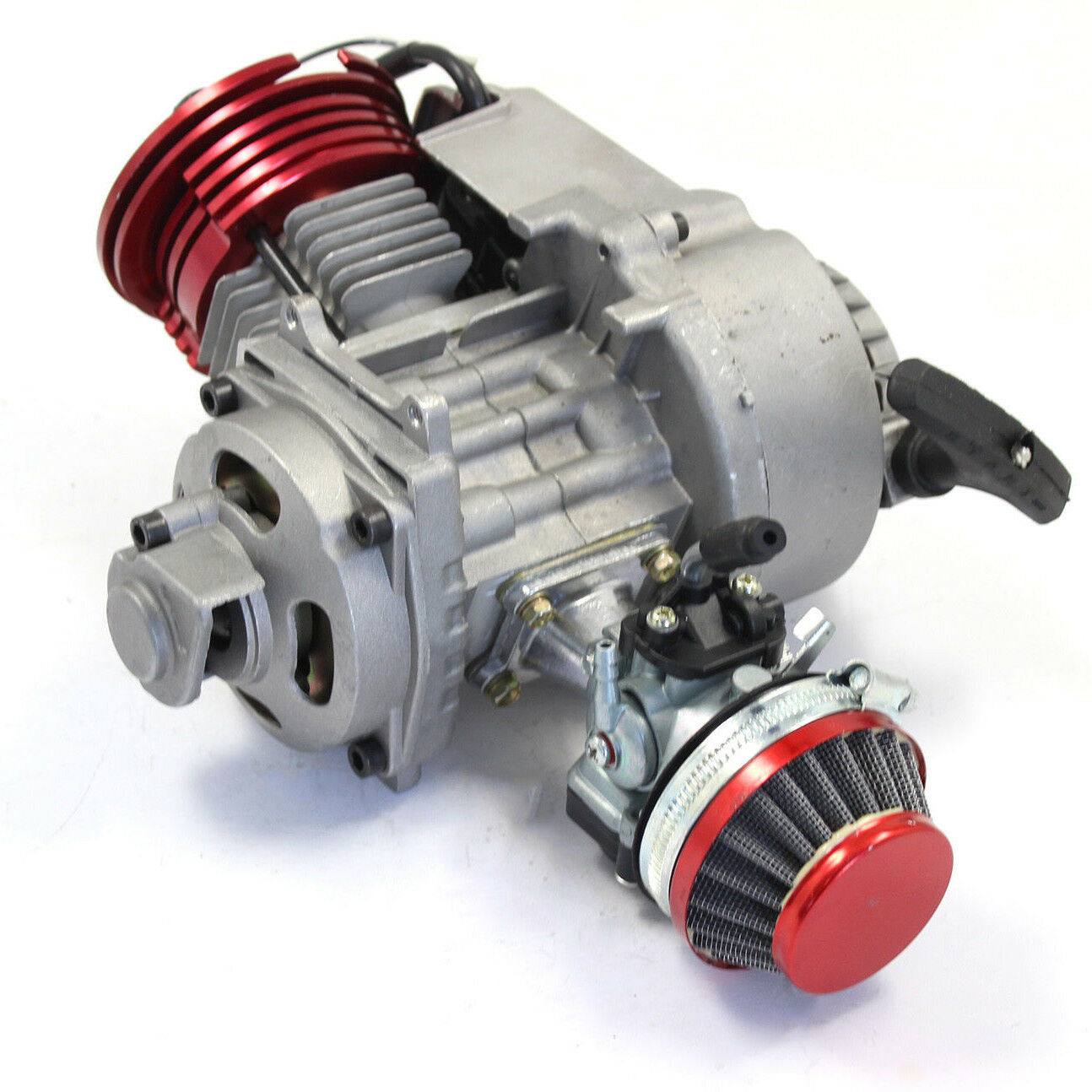 Red 2 Stroke HP Racing Engine 49cc 47cc 50cc Pocket/Quad/Dirt Bike Pul ...