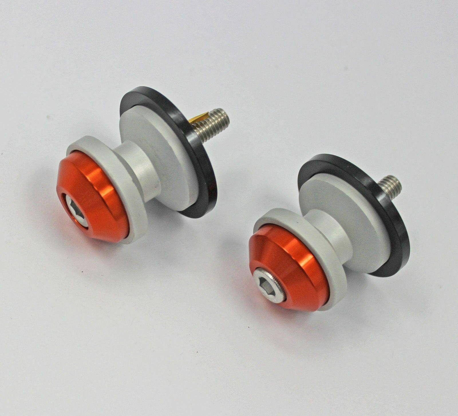 Universal Orange 6mm Motorcycle Bike Aluminum CNC Swingarm Sliders 6mm Spools - TDRMOTO