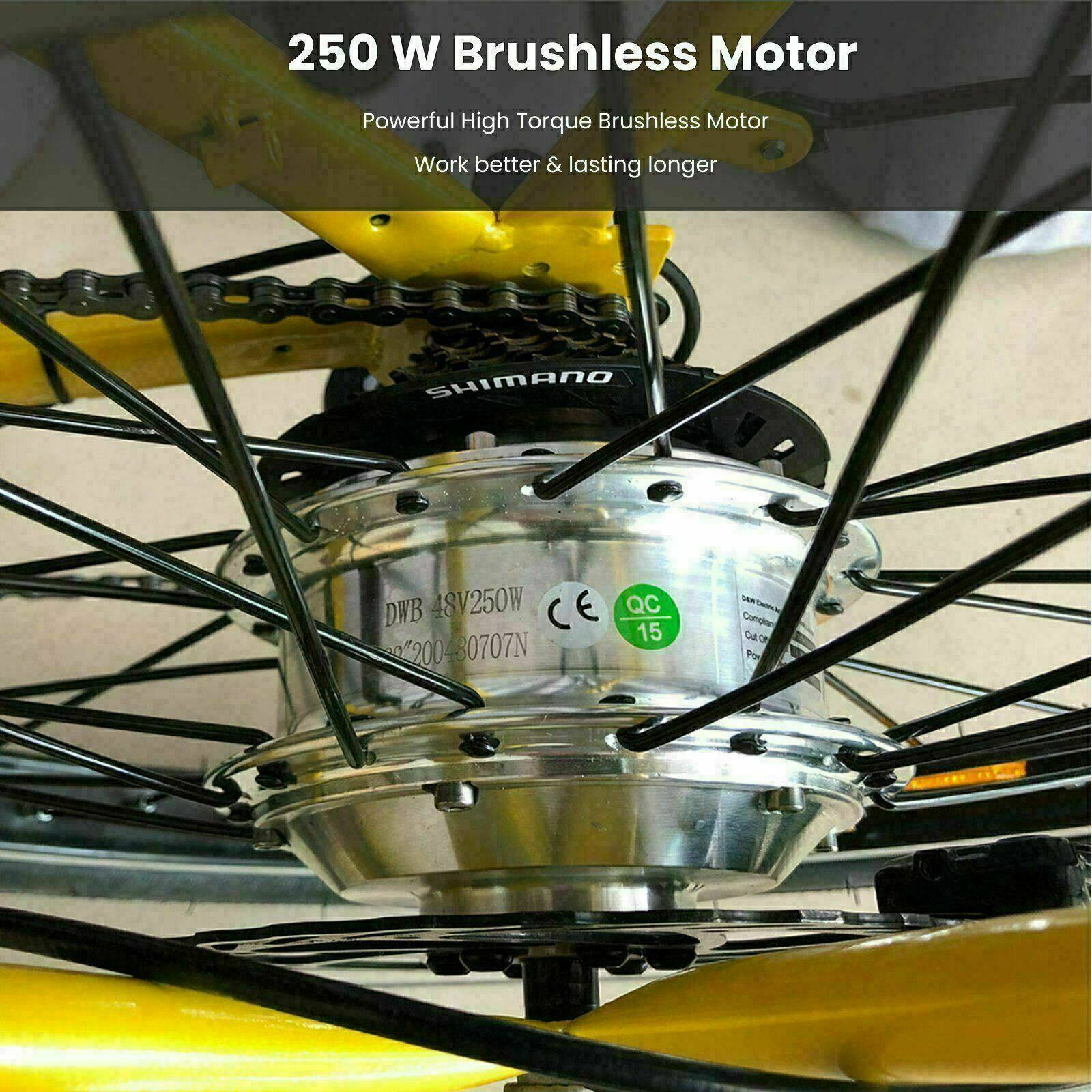 TDR Yellow Cargo Electric Bike 22" 48V 250W Dual Battery Long Range - TDRMOTO