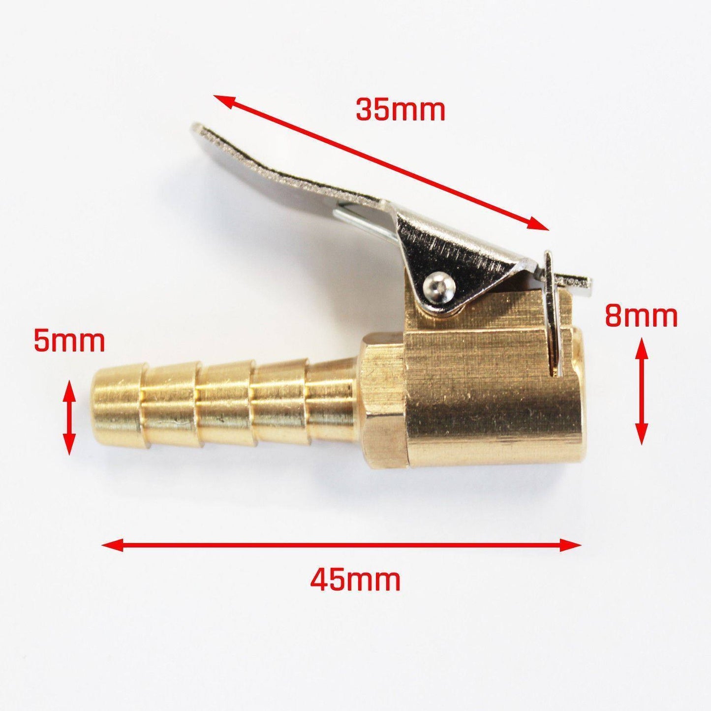 Straight Brass Car Truck Tire Tyre Inflator Valve Connector Clip On Air Chuck - TDRMOTO